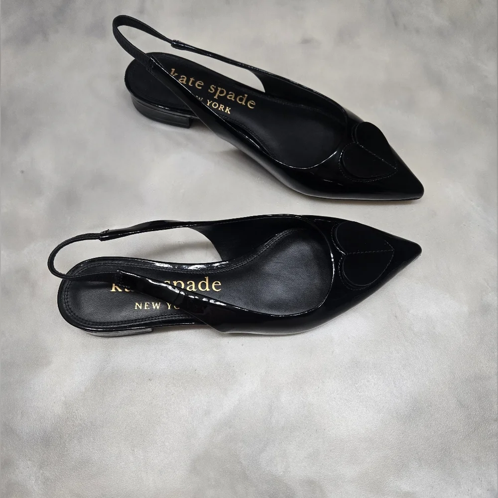 Kate Spade NY Lover Slingback Flat Black Patent Leather 1